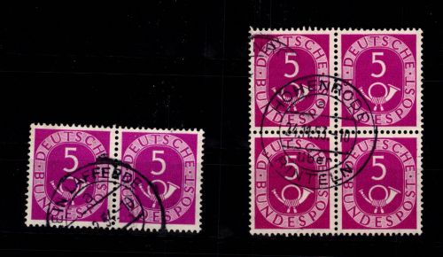 BRD 125 gestempelt als waagerechtes Paar und 4er Block #DCM41