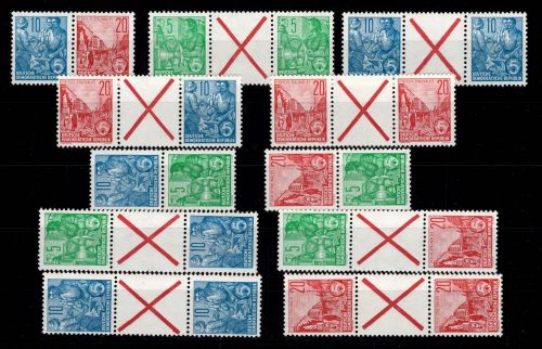 DDR W 6- SZ 8 postfrisch Zusammendrucke aus MHB 4-6 #DCM52