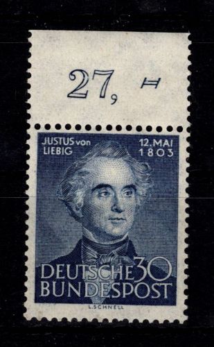 BRD 166 vom Oberrand postfrisch nicht gefaltet #DCM59