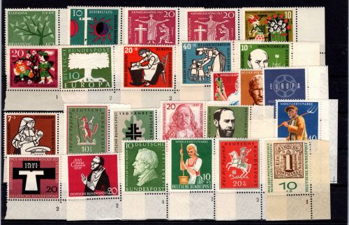 BRD 50er Jahre Lot Ecke 4 FN postfrisch Formnummern #DCM62