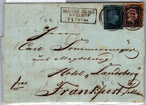 Preußen 2, 3 auf Brief als Mischfrankatur #DCS03