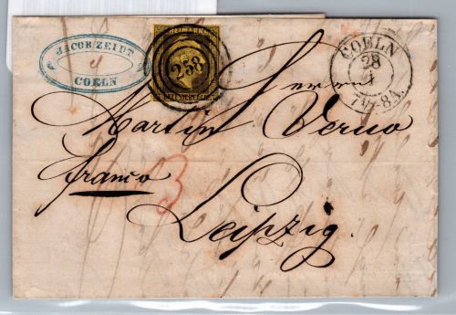 Preußen 4 auf Brief als Einzelfrankatur #DCS05
