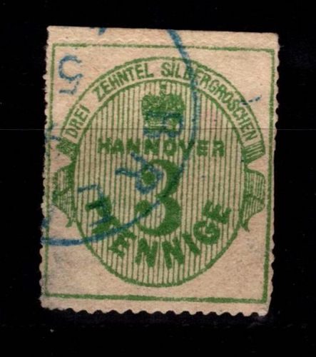 Hannover 21 gestempelt leichte Mängel im Durchstich #DCS27