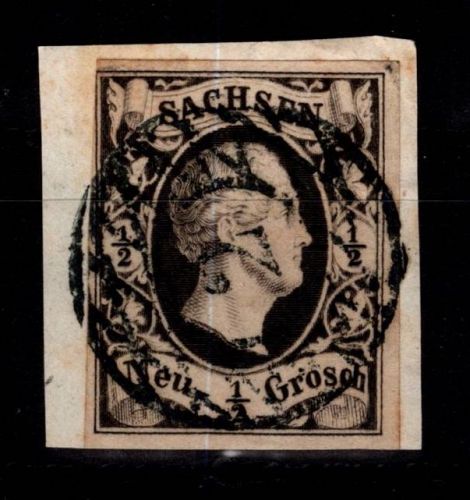 Sachsen 3 gestempelt leichte Mängel, etwas fleckig #DCS43