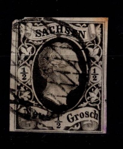 Sachsen 3 gestempelt Mängel, fleckig #DCS45