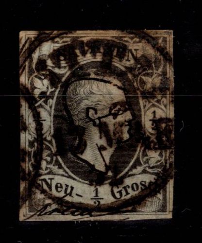 Sachsen 3 gestempelt Mängel, eingerissen #DCS46