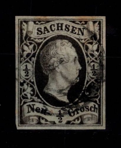 Sachsen 3 gestempelt leichte Mängel #DCS49