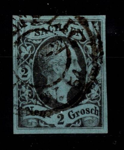 Sachsen 5 gestempelt tiefst signiert Krüger #DCS56