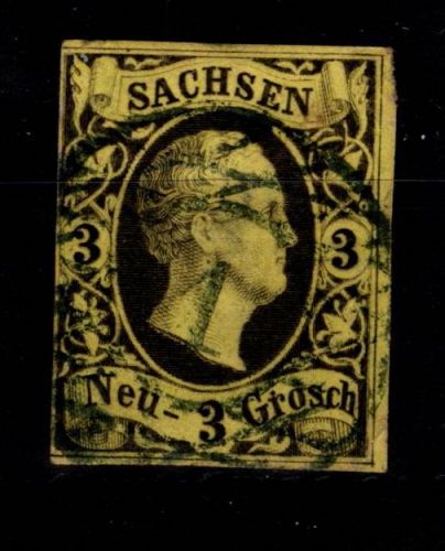 Sachsen 6 gestempelt leichte Mängel, berührt #DCS66