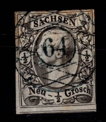 Sachsen 8 gestempelt leichte Mängel, Nr 64 "Eisenberg" #DCS81