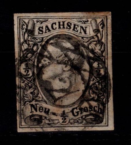 Sachsen 8 gestempelt leichte Mängel, Nr 2 "Leipzig" #DCS83
