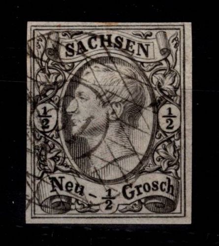 Sachsen 8 gestempelt leichte Mängel, Nr 81 "Schandau" #DCS84