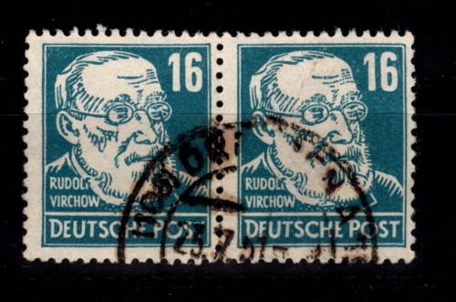 SBZ 218 d waag. Paar gestempelt geprüft Schönherr VP #DDR21