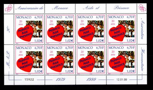 Monaco 2442 postfrisch Kleinbogen / Organisation #OE510