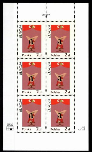 Polen 3972 postfrisch Kleinbogen / Zirkus #OE536