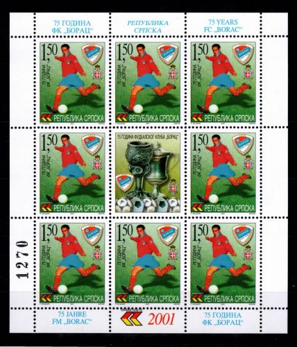 Serbische Republik 229 postfrisch Kleinbogen / Fußball #OE550