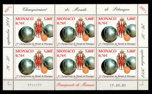 Monaco 2558 postfrisch Kleinbogen / Sport #OE562