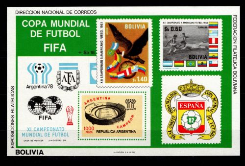 Bolivien Block 96 postfrisch Fußball #OE610