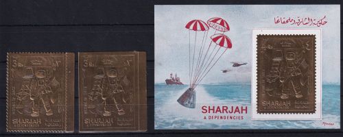 Sharjah 707 A und B und Block 70 B postfrisch Raumfahrt #OE620
