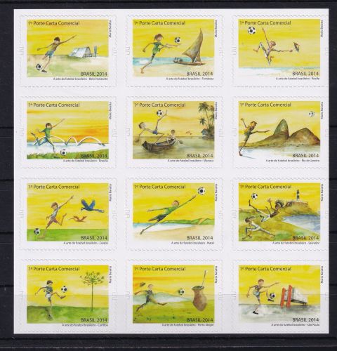 Brasilien 4144-4155 postfrisch Kleinbogen / Fußball #OE622