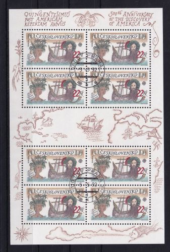 Tschechoslowakei 3114 gestempelt Kleinbogen mit Ersttagsstempel / CEPT #OE630