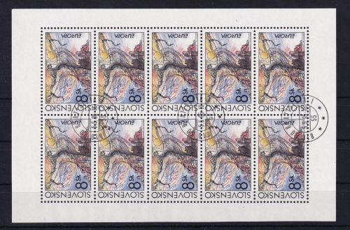 Slowakei 226 gestempelt Kleinbogen mit Ersttagsstempel / CEPT #OE631