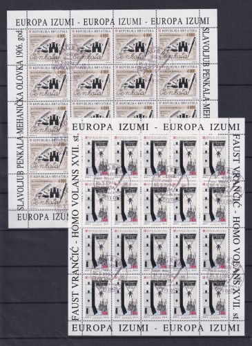 Kroatien 274 und 275 gestempelt Kleinbogensatz mit Ersttagsstempel / CEPT #OE636