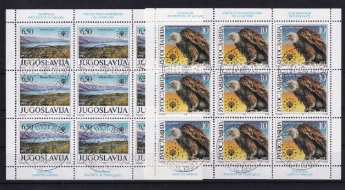 Jugoslawien 2452 und 2453 gestempelt Kleinbogensatz mit Ersttagsstempel #OE641