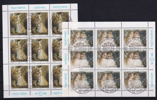 Jugoslawien 2440 und 2441 gestempelt Kleinbogensatz mit Ersttagsstempel #OE642