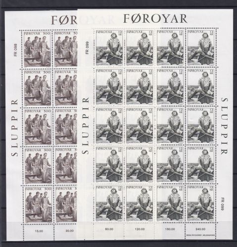 Färöer 104 und 105 postfrisch Kleinbogen / Fischfang #OE647