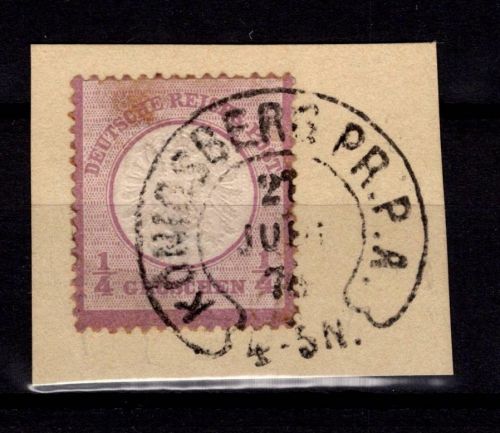 Deutsches Reich 16 gestempelt Hufeisenstempel Königsberg, fleckig #DDG99
