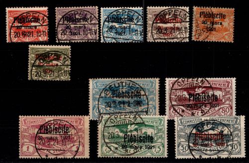 Abstimmungsgebiete Oberschlesien 30-40 gestempelt geprüft Weinberg BPP #DCB97