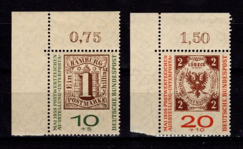 BRD Bund 212-213 postfrisch vom Eckrand #DDK84