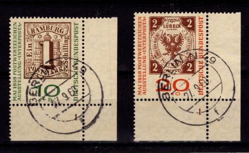 BRD Bund 212-213 FN gestempelt vom Eckrand mit Formnummer 1 #DDK85