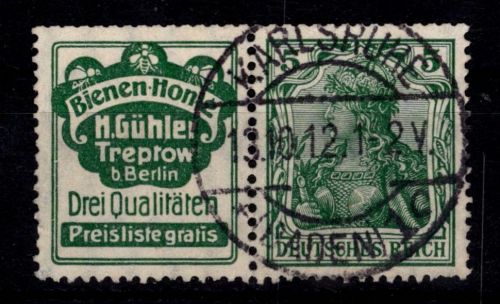 Deutsches Reich W 2.2 gestempelt zentrisch entwertet #DDN06