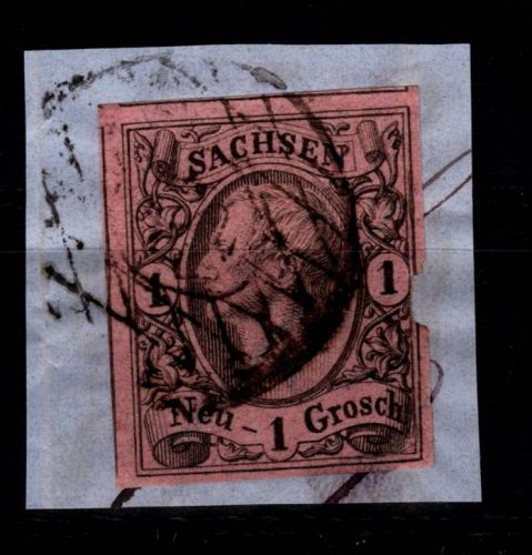 Sachsen 9 gestempelt auf Briefstück #DCT01