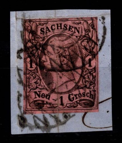Sachsen 9 gestempelt auf Briefstück #DCT02
