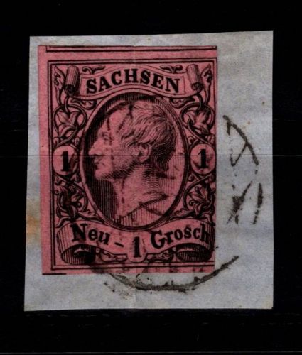 Sachsen 9 gestempelt auf Briefstück #DCT03