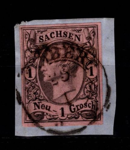 Sachsen 9 gestempelt auf Briefstück #DCT04