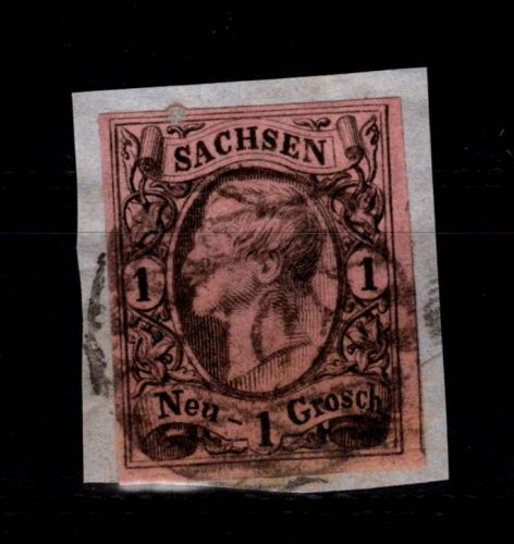 Sachsen 9 gestempelt auf Briefstück #DCT06