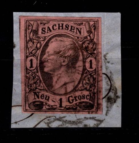 Sachsen 9 gestempelt auf Briefstück #DCT07