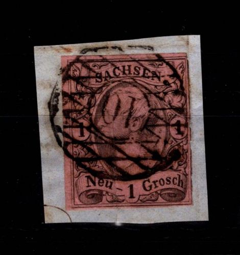 Sachsen 9 gestempelt Nr. 10 "Anaberg-Buchholz" auf Briefstück #DCT26