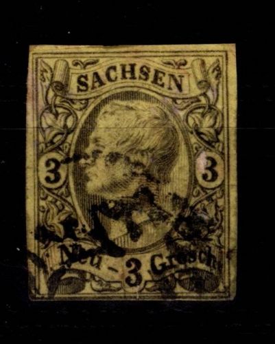Sachsen 11 gestempelt leichte Mängel, verfärbt #DCT58