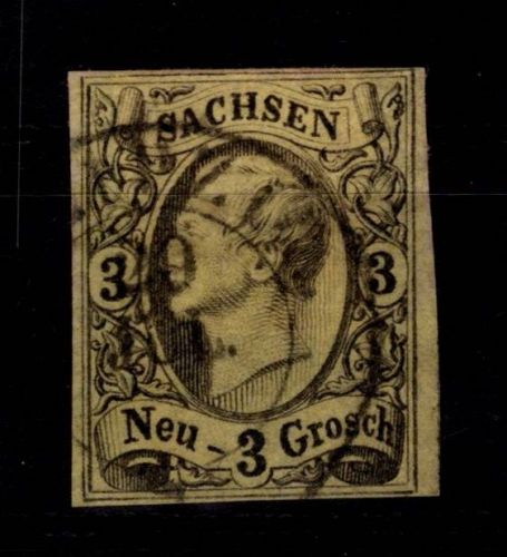 Sachsen 11 gestempelt leichte Mängel, verfärbt #DCT59