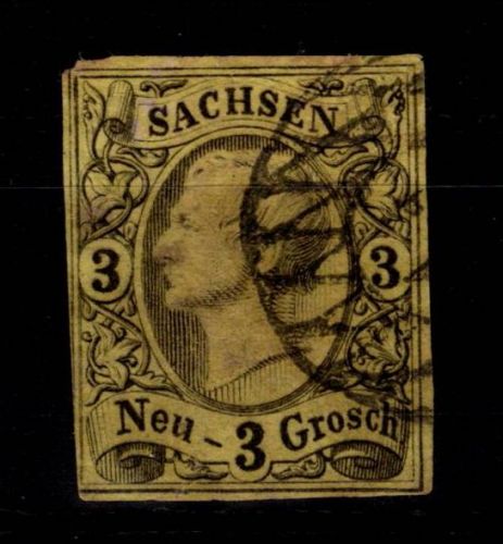 Sachsen 11 gestempelt leichte Mängel, verfärbt #DCT60