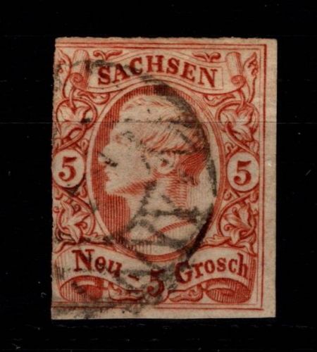 Sachsen 12 gestempelt geprüft Rismondo BPP, Mängel angeschnitten #DCT71