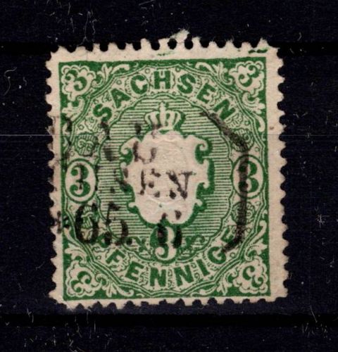 Sachsen 14 a gestempelt tiefst geprüft Rismondo BPP #DCT75
