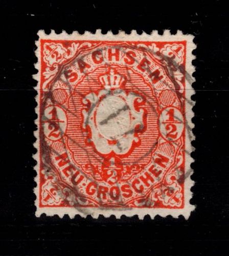 Sachsen 15 gestempelt Nr 71 "Lößnitz" #DCT80