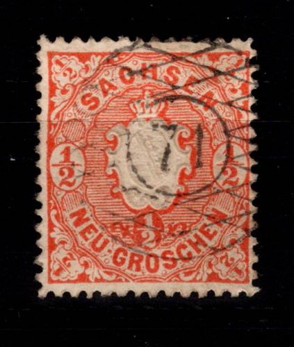 Sachsen 15 gestempelt Nr 71 "Lößnitz" #DCT81