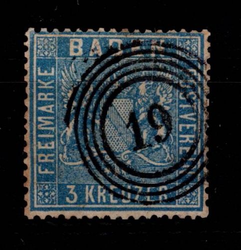 Baden 10 gestempelt mit sauberer Zähnung #DCV07